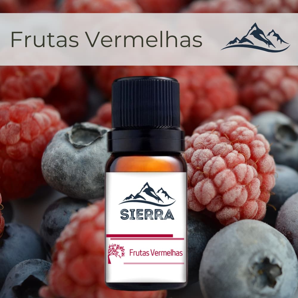 Essência de Frutas Vermelhas para Difusor Aromatizador Umidificador de Ar Aroma Hidrossolúvel 10ml
