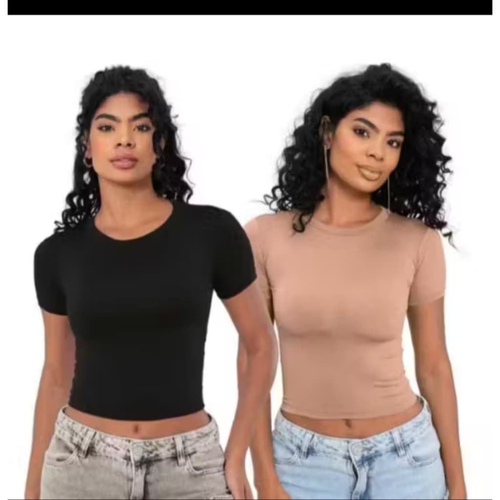kit com 2 camiseta baby tee