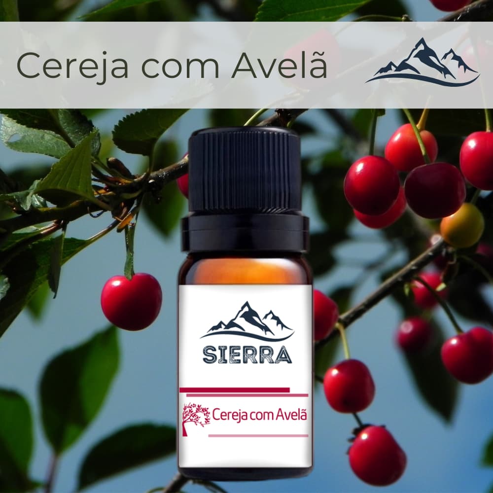 Essência de Cereja com Avelã para Difusor Aromatizador Umidificador de Ar Aroma Hidrossolúvel 10ml