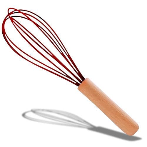 Batedor Manual com Cabo de Madeira – Utensílio de Cozinha Resistente para Misturar e Bater Alimentos