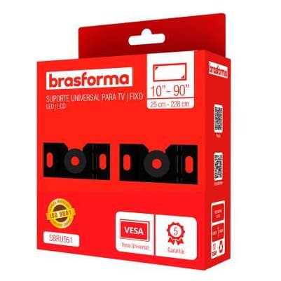 Suporte para TV fixo universal 10'' A 90'' Brasforma