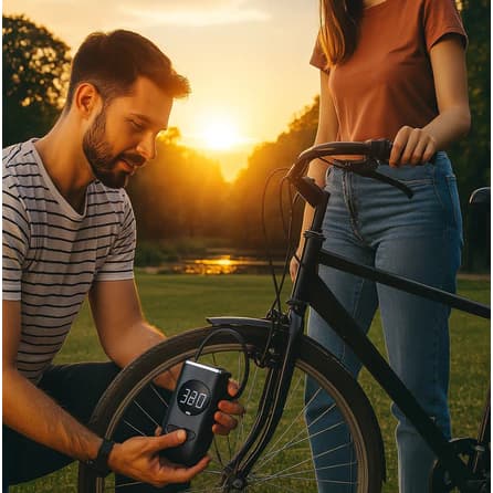 Compressor Portátil Digital 150PSI Bomba Ar Calibrador Carro Moto Bicicleta Bola Inflável