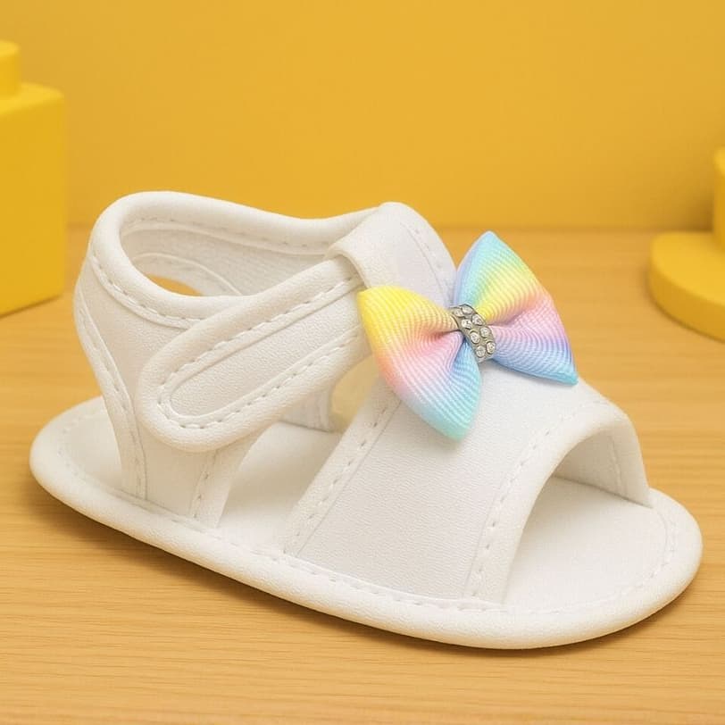 Sandália Infantil Feminina Bebê Lançamento Com Lacinho Batizado Festas Promoção Lançamento