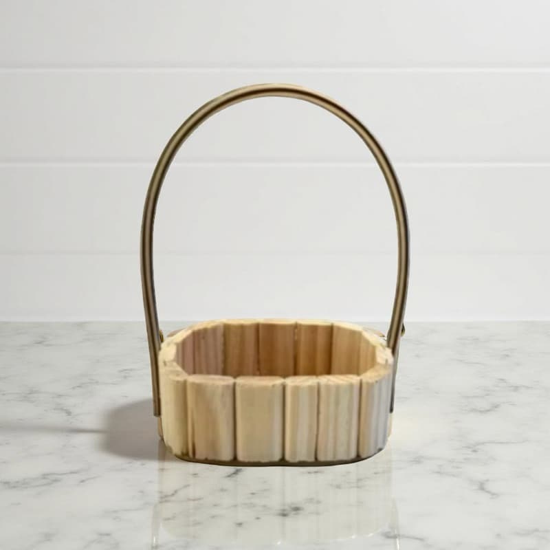 Kit 10 Cestas Oval 16 cm Fraldeira Madeira Decoração