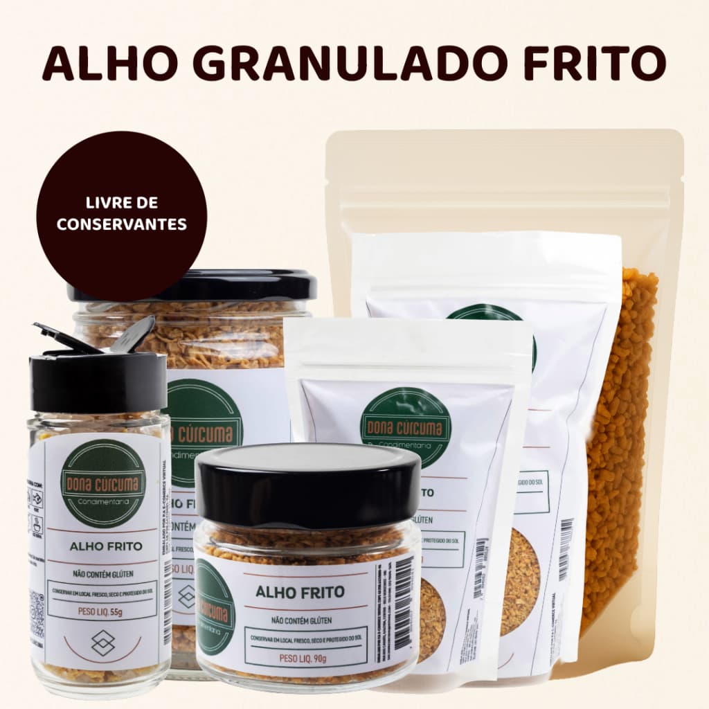 Alho Frito Granulado | Temperos e Especiarias – Dona Cúrcuma