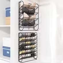 Rack Suspenso Organizador Prateleira Grade Aramado Para Peças Íntima 4/18 Compartimento - Preta