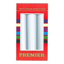 1 CAIXA  Kit com 3 Lenços de Bolso  PRESIDENTE Premier BRANCO (NOVO)