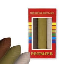 1 CAIXA Kit com 3 Lenços de Bolso Premier MARRON (NOVO)