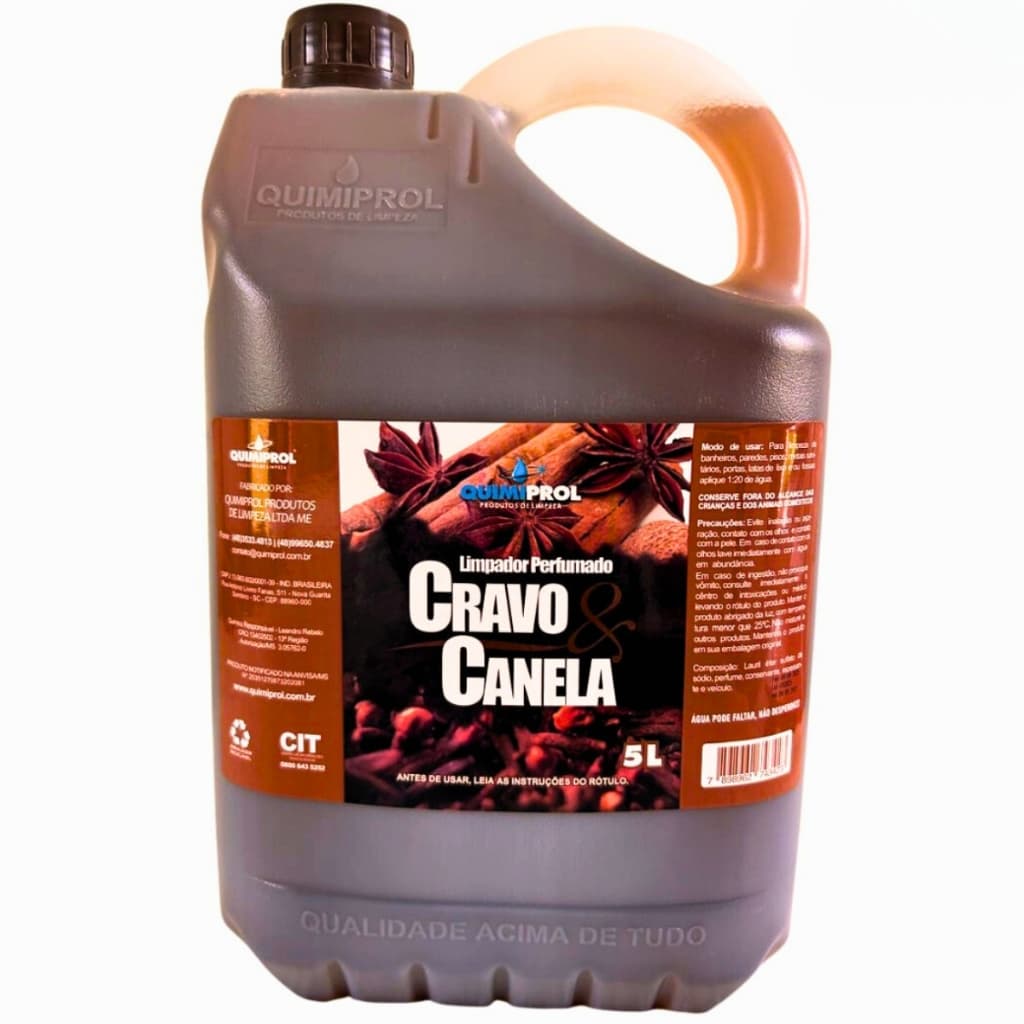 Limpador Perfumado Cravo e Canela 5 LITROS Quimiprol limpeza