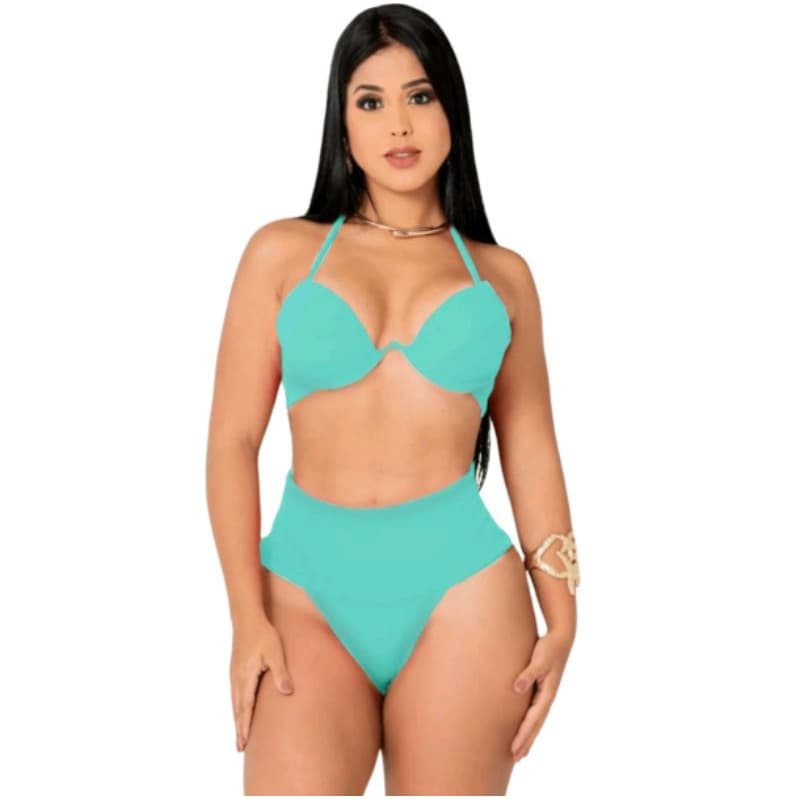 Tendência biquíni aro V moda de verão.