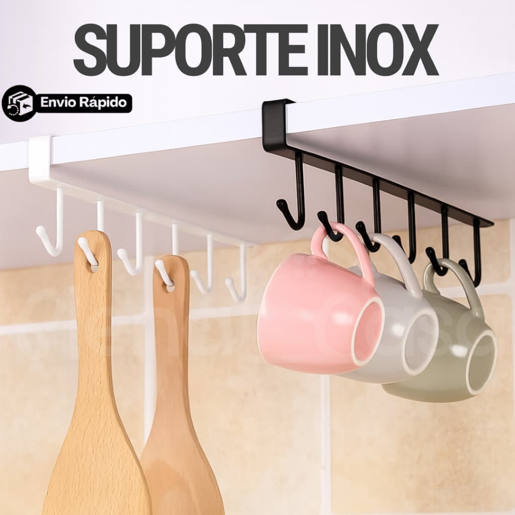 Suporte Porta Xícaras Canecas Utensílios em Geral para Pendurar no Armário