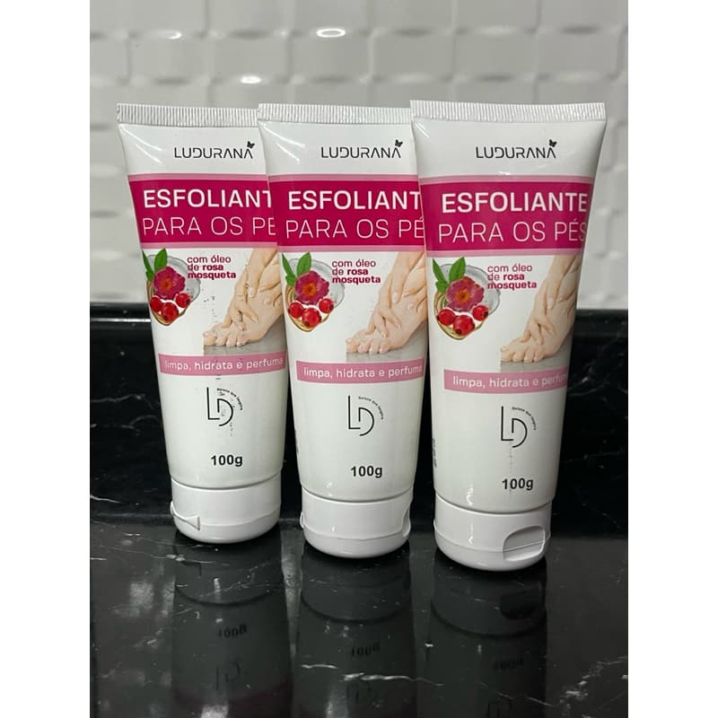 Esfoliante para Pés 100g Ludurana com Óleo de Rosa Mosqueta