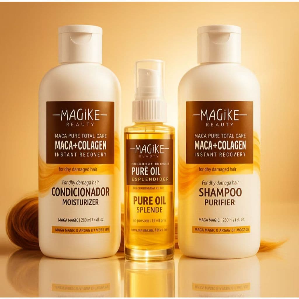 Kit Shampoo, Condicionador + Óleo Magike– Hidratação Profunda, Brilho Intenso