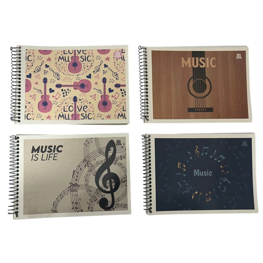 Caderno 1/4 Espiral Lateral Música 40 Folhas 14 x 20 cm - São Domingos