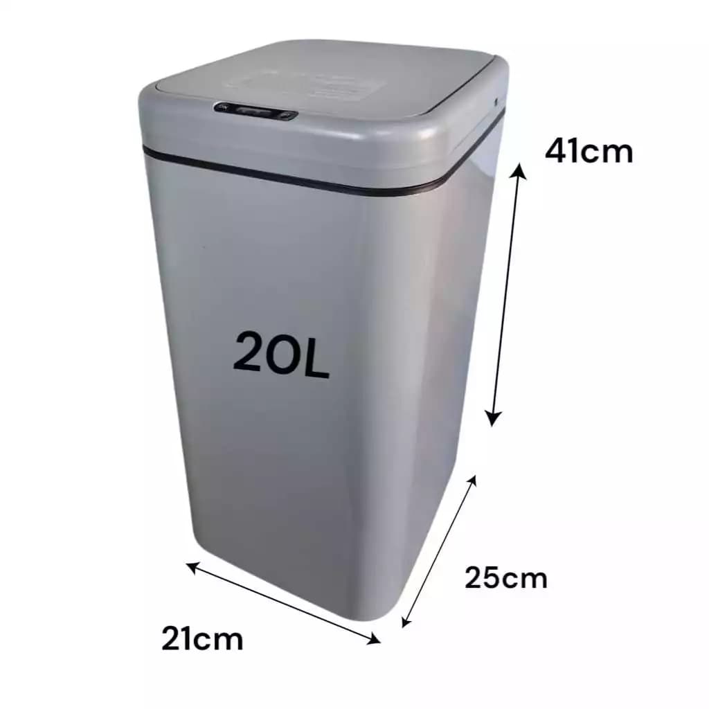 Lixeira Automática 16L/20L A Pilha com Sensor de Movimento Cinza – Antiodor, Moderna | Casa Chic