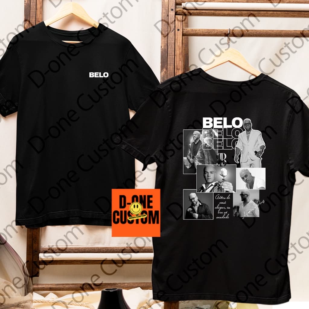 Camisa Camiseta Belo Montagem Preto e Branco Antes de Você Chegar Era Só Saudade Homenagem Romântico