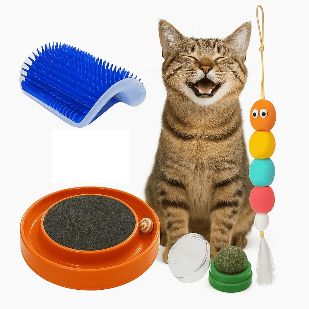 Arranhador Para Gato Com 3 Brinquedos De Gatos Kit Completo