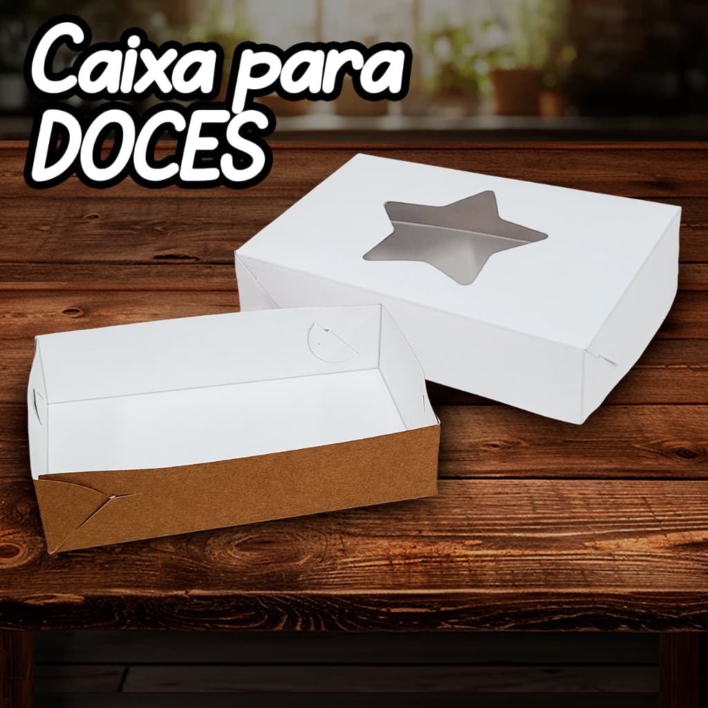 Caixa Embalagem com Visor 15x10x3,5cm para Doces Lembrancinhas Brownies