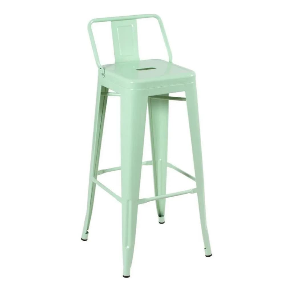 Banqueta Tolix Stool Iron Design Industrial Com Encosto 76cm Unitária Varias Cores