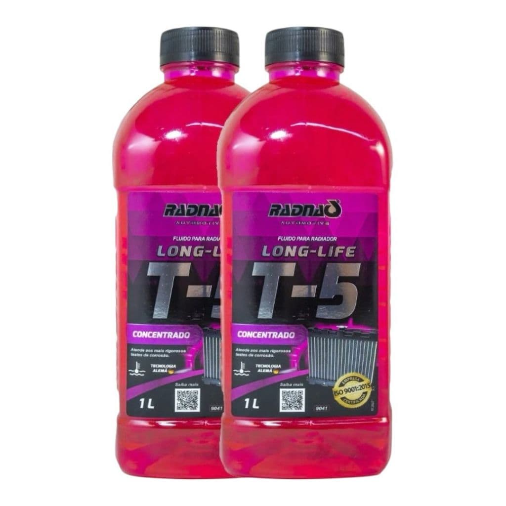 Aditivo Para Radiador Rosa T5 Concentrado 1 Litro Radnaq 2 unidades