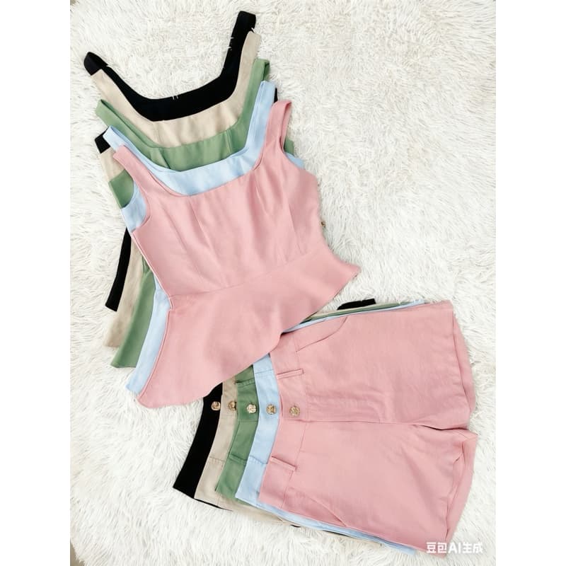 Terno suspensórios + shorts 983#
