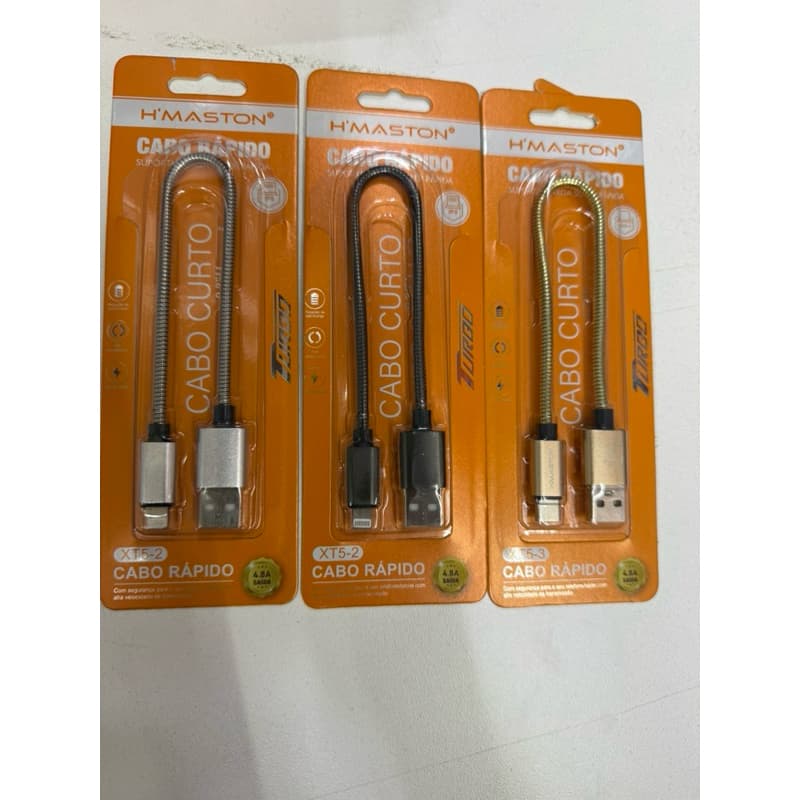 Cabo Carregador Dados Turbo Type C/ V8/ Iphone 4.8A Quick Charge 20 CM