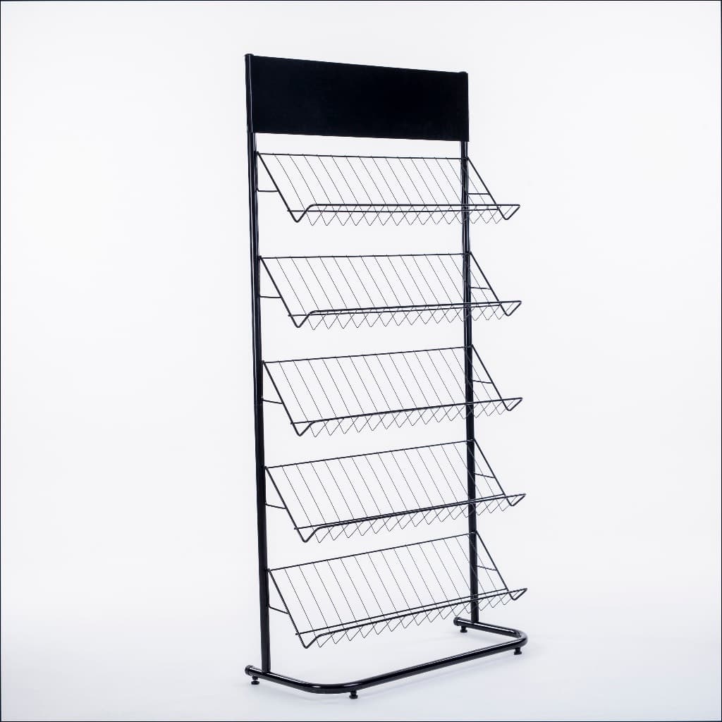 Revisteiro Desmontável Para Livros e Revistas Com 5 Bandejas de 80 Cm e Testeira de 80 Cm