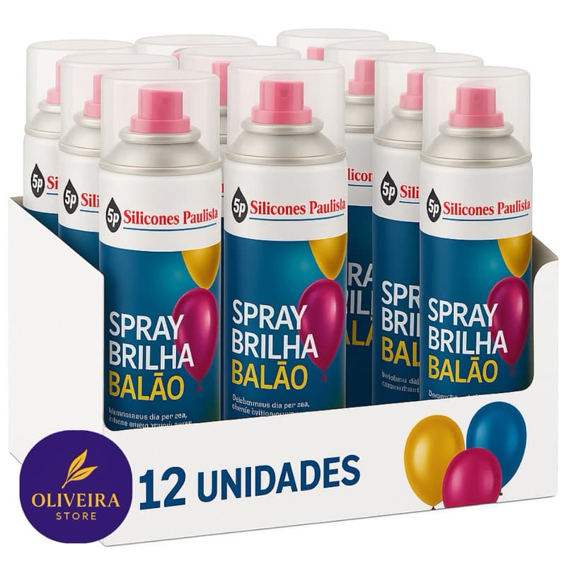 Kit 12 unidades Spray Brilha Balão Festa Decoração Brilho