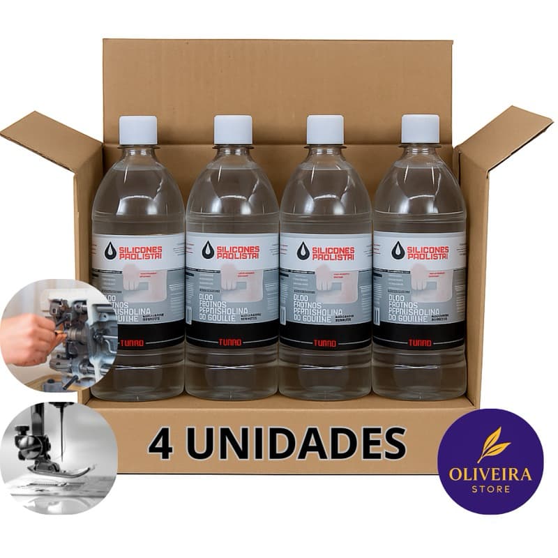 Oleo Branco para Máquinas de Costura Reta Galoneira Overlock Domesticas 1 Litro Silicones Paulista