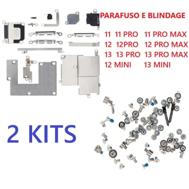 Kit de Blindagem +  Parafusos Interno Para Variados ( 11 Pro 11 PRO MAX 12 PRO 12 PRO MAX 13 PRO 13 PRO MAX 12 MINI)