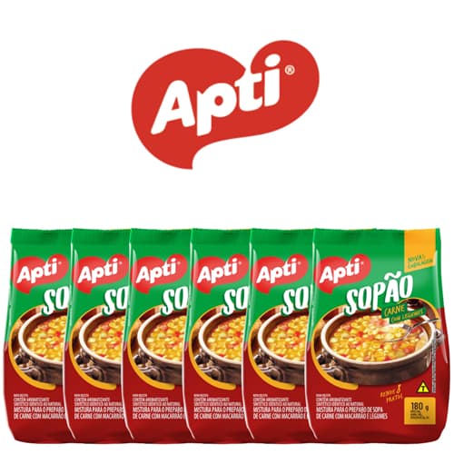6 Sopão Apti Carne Com Macarrão e Legumes 180g