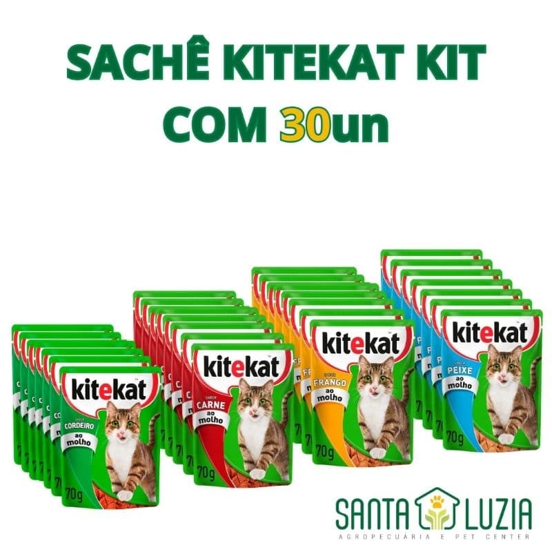 KITEKAT SACHE PARA GATOS COM 30 UNIDADES