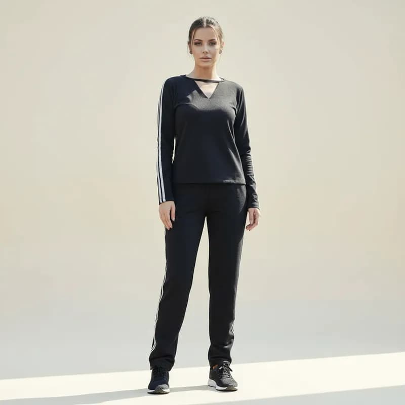 Conjunto Feminino Fitness Com Vivo Brilhante Nas Laterais