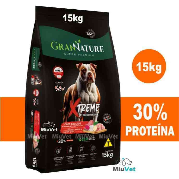Ração Cachorro Adulto Xtreme 15kg Super Premium Alta Performance Whey Bcaa Batata Doce