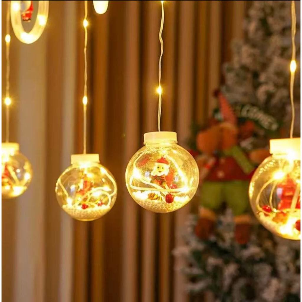 Pisca-pisca Natal Cortina Cascata  Leds Figura Natalina Bivolt 3m Bivolt com conector traseiro