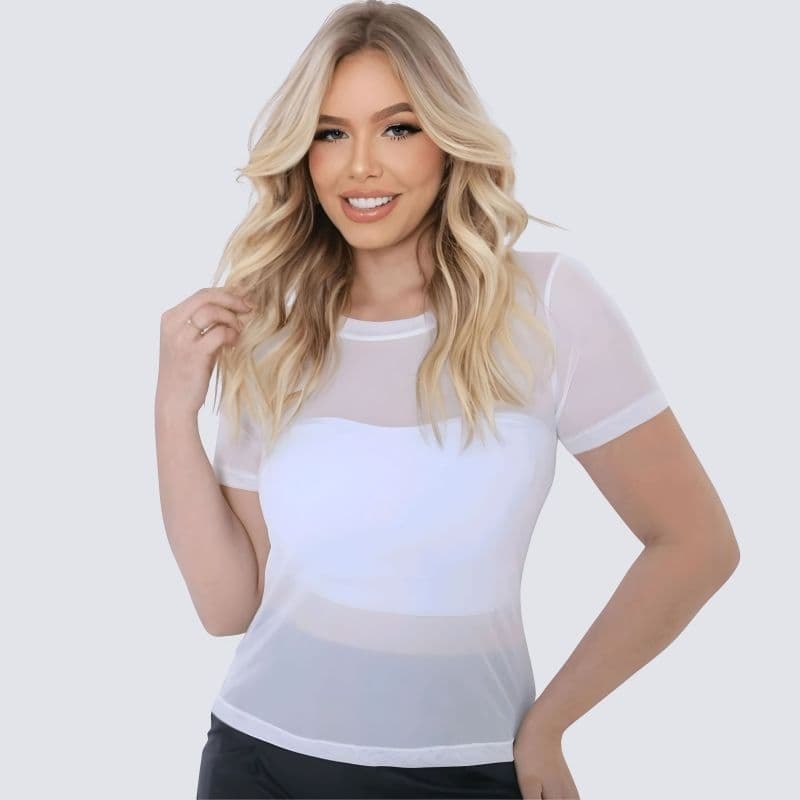 🌟Blusa T-shirt Plussize Tule Premium Multiuso - M-G-GG-G1-G2 Tendencia 2026 Elegância Basica