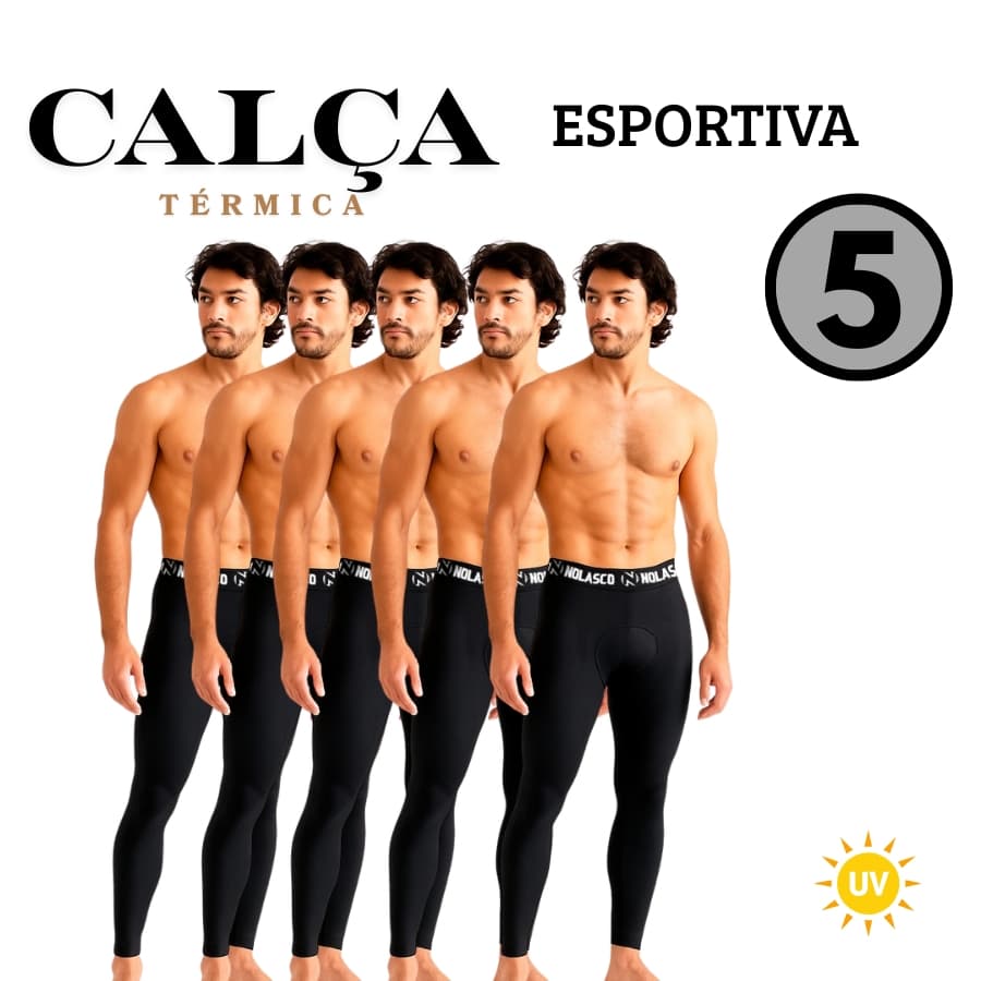 Kit 5 Calças Esportivas Térmicas Masculinas Compressão Academia Corrida Fitness M ao GG