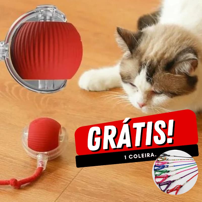 Bola de Brinquedo para Gato - Bola de Brinquedo Automática com Cauda - Bola de Brinquedo Interativa Recarregável