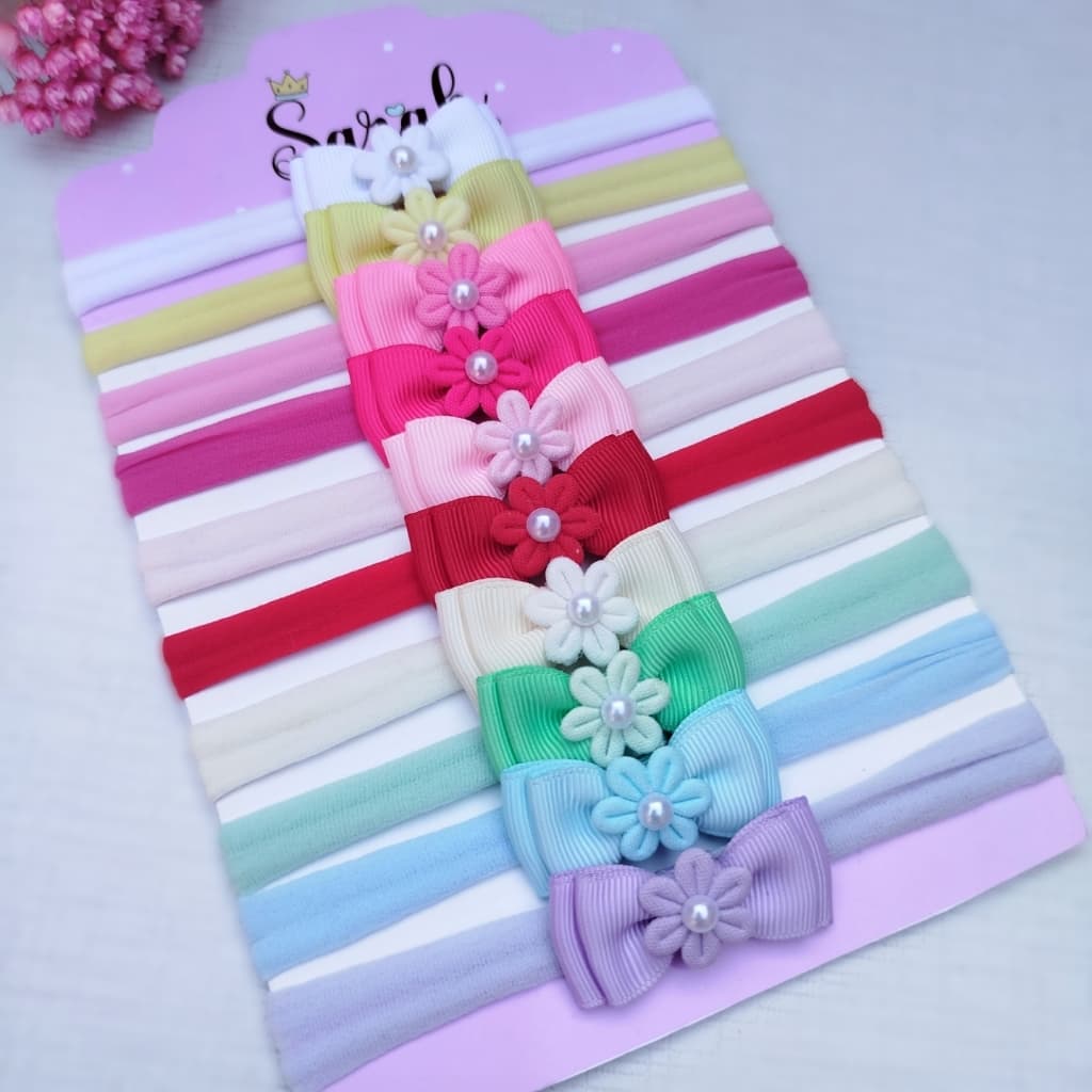 kit com 10 laços de bebê /laços de cabelo infantil/laços de cabelo para bebê/faixinha de bebê