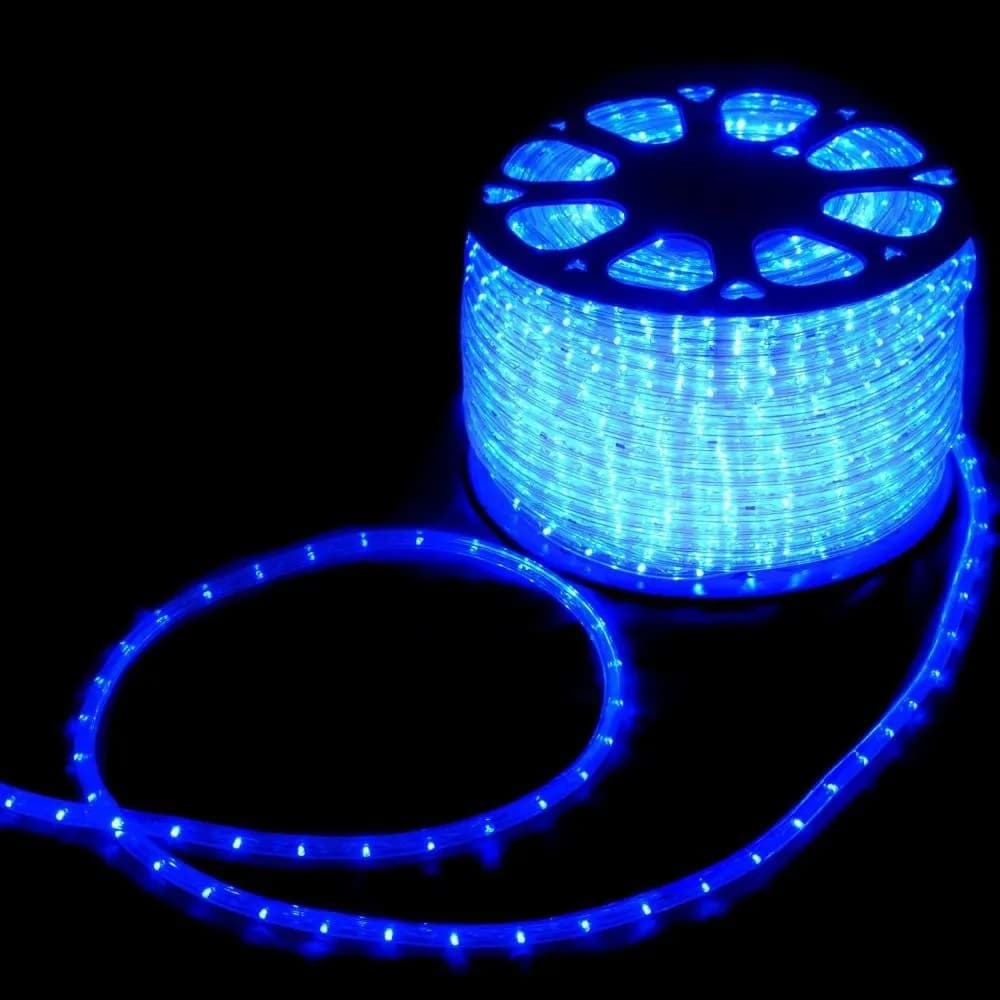 7 à 15m Mangueira azul de Led Redonda Corda luminosa + Conector Decoração Iluminação Natal