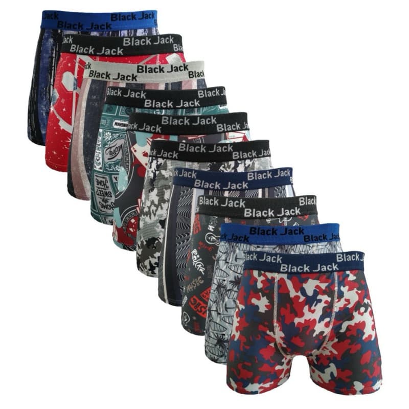 Kit 10 Cuecas Boxer Microfibra Lisas e Estampadas Elástico Largo Tecido Macio Confortável