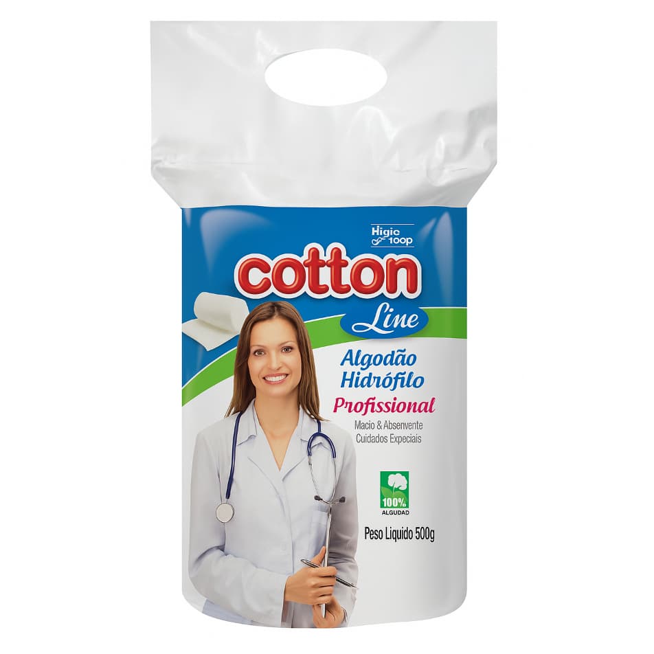 Algodão Hidrófilo Cotton Line Professional Rolo 500g