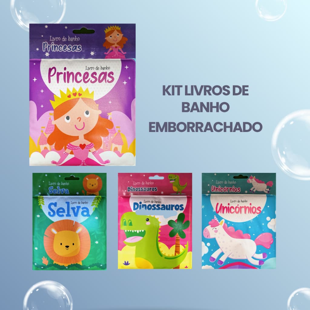 Mini Livros de Banho Bebê Infantil Emborrachados