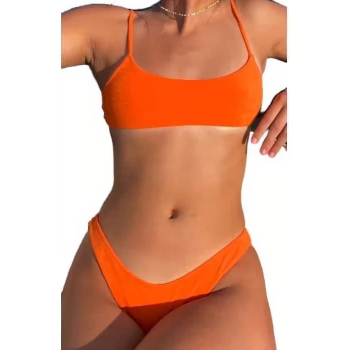 Conjunto Biquíni Top com alças Decote reto Gringa