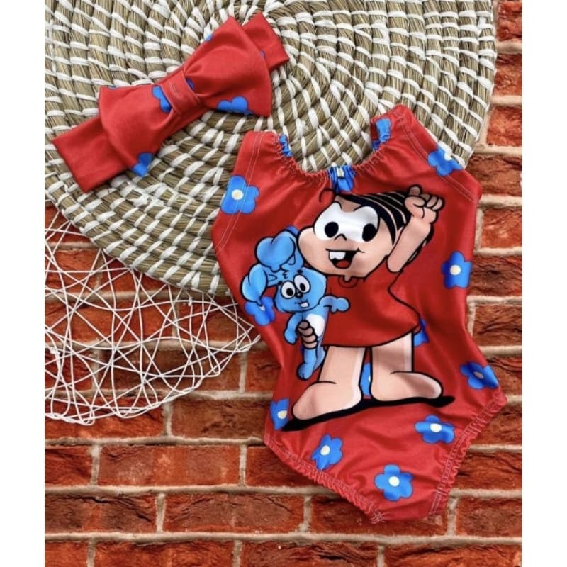 Maiô de Menina Body Personagem Infantil Bebê Biquini Criança Moda Praia Picina