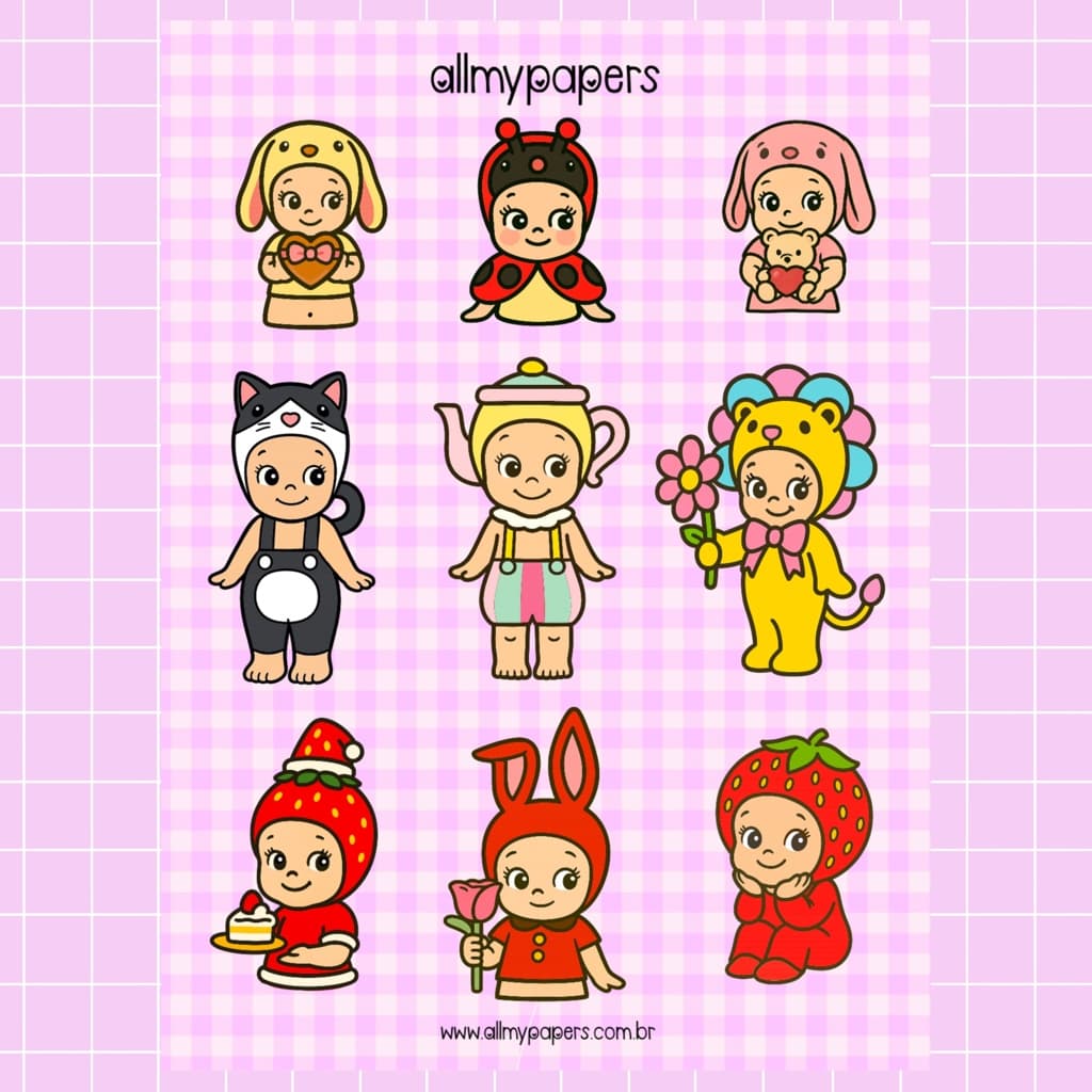 Cartela de Adesivos para Planner Bujo Journal Scrapbook Kindle - All My Papers Sonny Angels #1