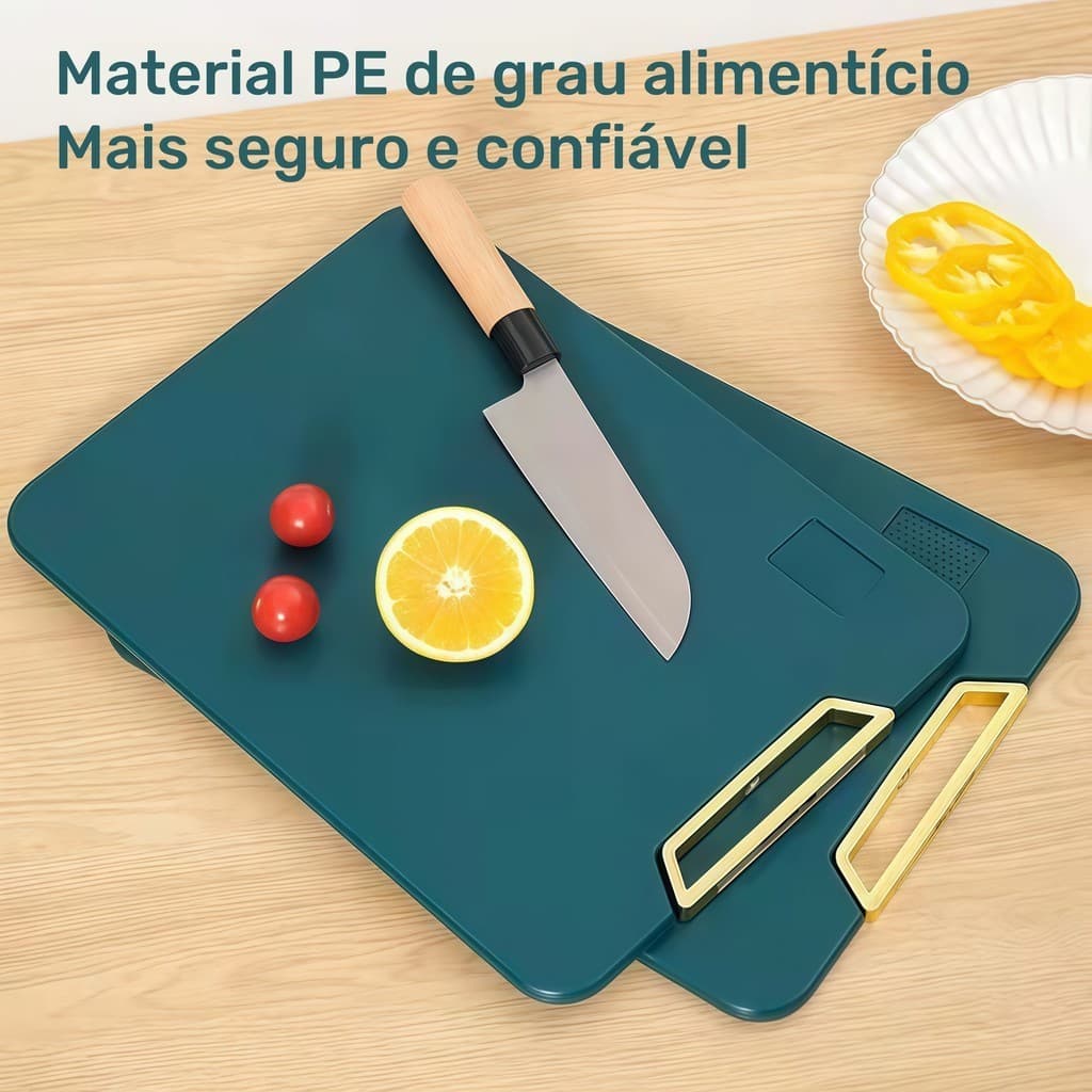 Tábua de Corte Retangular Antibacteriana À Prova De Mofo Com Alça Anti-rachaduras Cozinha CONP-366