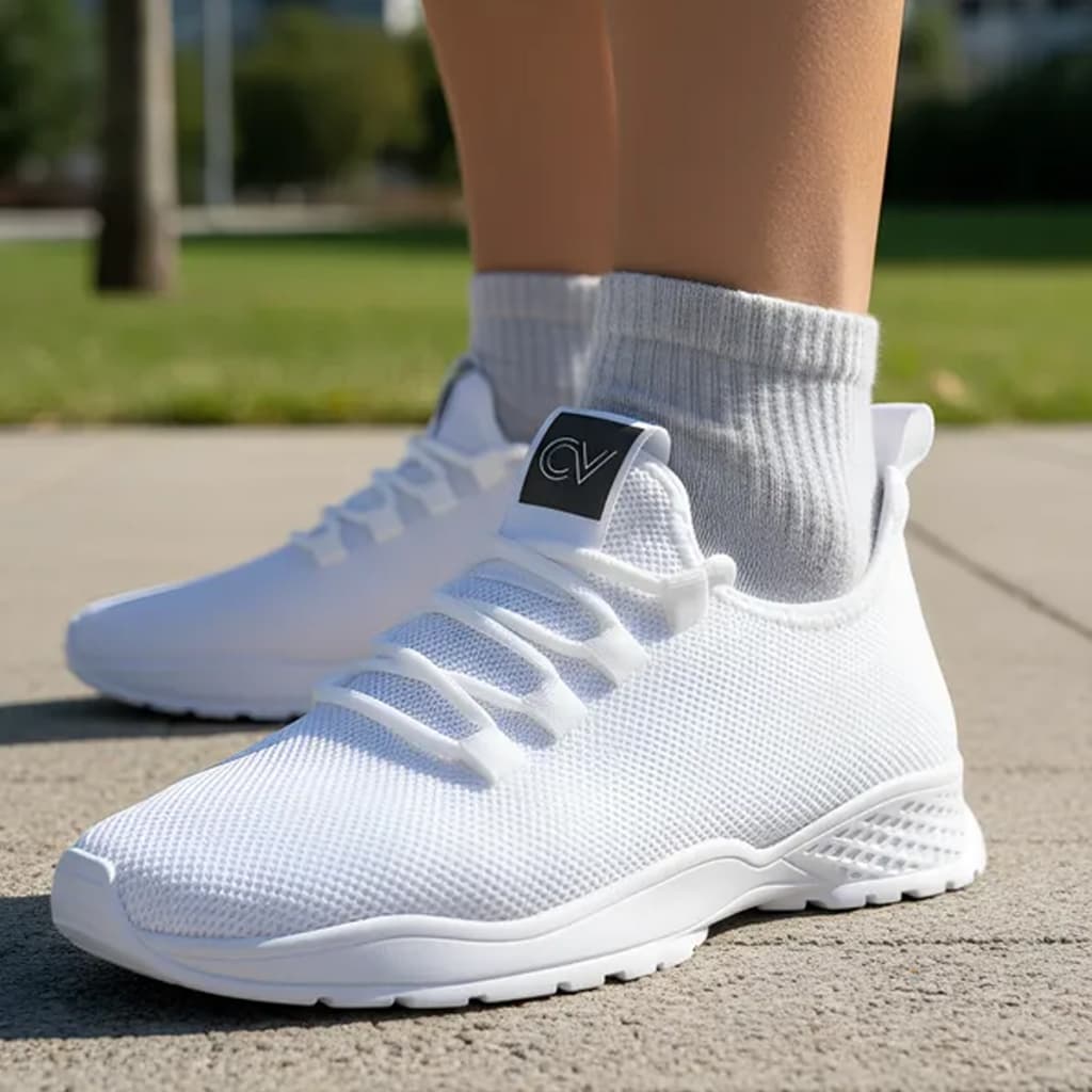 Tênis Branco Para Caminhada Academia Treino casual