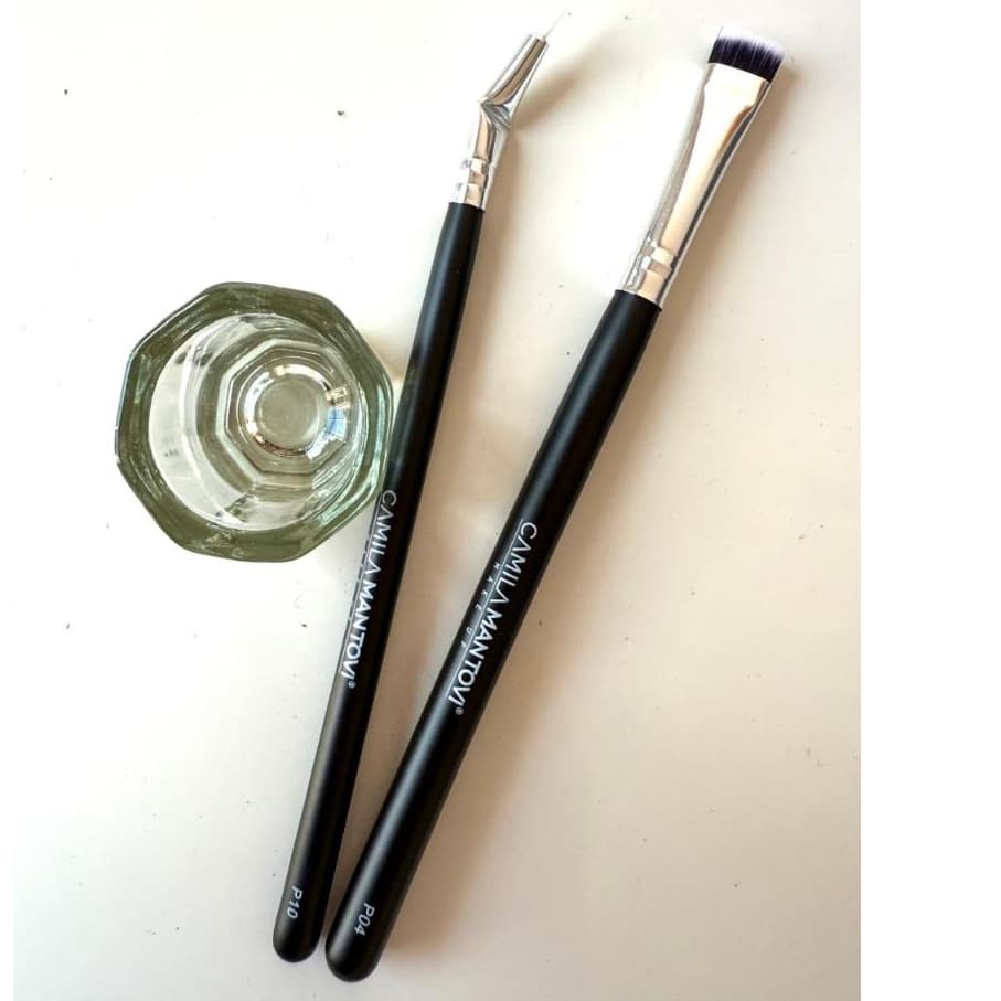 Pinceis para Aplicação de Tinta ou Henna nas Sobrancelhas + Copinho para Tinta
