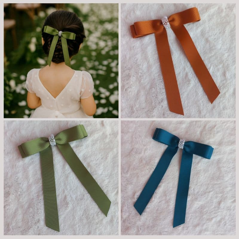 laço delicado para daminha infantil , madrinha , casamento ( verde petróleo, Terracota , azul serenity , verde olivia )
